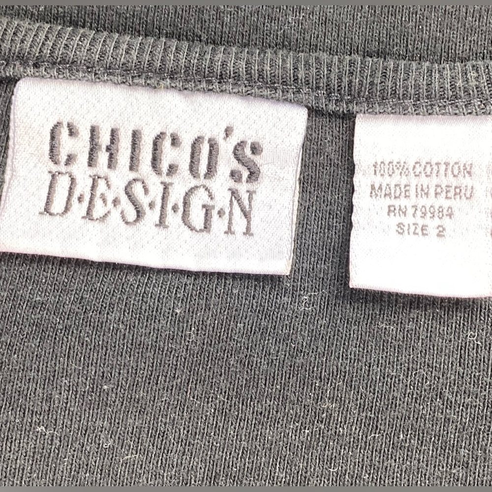 $LAST CHANCE$ EUC Chico’s Design Black Cotton Tee, 2/L/12 - Picture 2 of 4